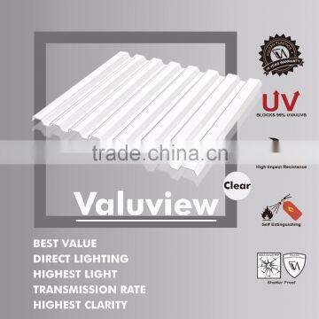 Clear Polycarbonate PC Corrugated GRECA wall and roofing Sheet (Valuview GRECA)