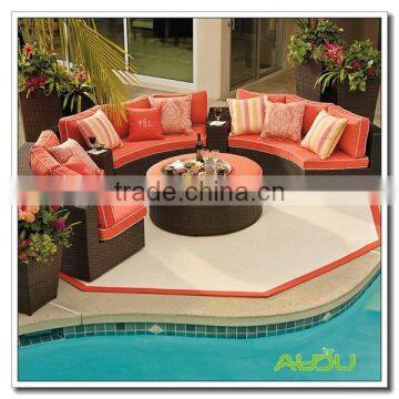 Audu Commercial Resin Oval Wicker Outdoor Lounge Furniture