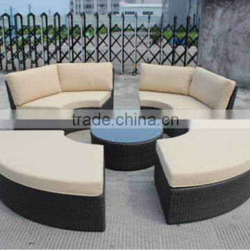 Leisure Outdoor Furniture Sofa Bed Rattan Round Sunbed photo-2