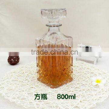 Wine Decanter & Whisky Glasses, Crystal Square Whiskey Decanter With Stopper. photo-2