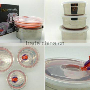 stainless steel non-magnetic fresh keeping box 3pcs set