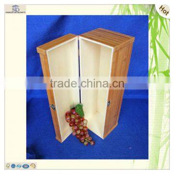 Высококачественные деревянные винные коробки из бамбука с одним петлевым замком photo-4