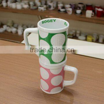 Christmas New Design Embossed 16oz Porcelain Drink Cup, Ceramic Coffee Mug photo-3