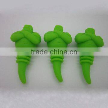 Hot! High quality animal shape silicone wine corks stopper / decorative wine bottle stoppers