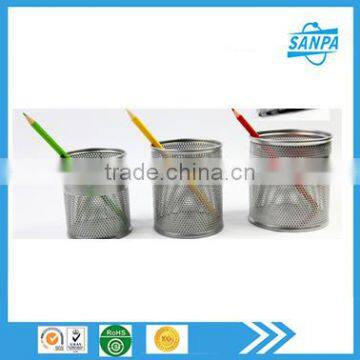 Hangzhou High Quality Round Metal Mesh Pen Holder For Promotion