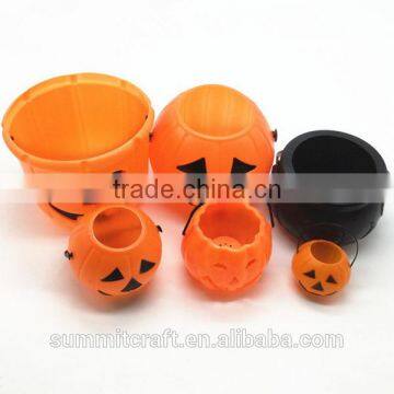 Plastic halloween pumpkin props led light up halloween buckets