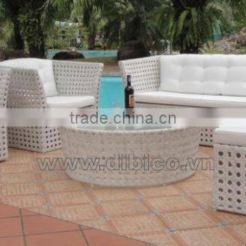 Modern Design White Rattan Outdoor Furniture Wicker Sofa photo-2