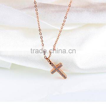 Women's Cross Pendant Necklace Stainless Steel Link Chain Necklace photo-3
