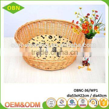Wholesale Custom Cheap Comfortable Fabric Sponge Cushion Rattan Handmade Cat Dog Basket photo-2