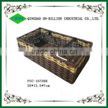 Handmade Decorative Recycled Paper Woven Napkin Holder Basket photo-3