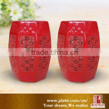Custom-made Red Ceramic Garden Seat Stool photo-6