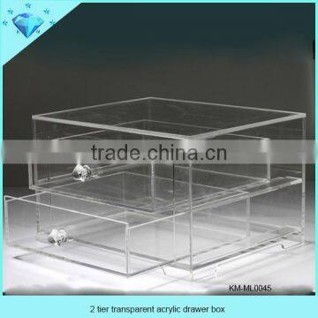 Customize 3 Layer Clear Acrylic Drawer Boxes Waterproof photo-3