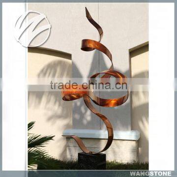 Metal Ribbon Art Modern Stainless Steel Sculpture for Garden Decor