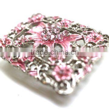 Belt Buckle With Painting Gems Rhinetone, Hot Sale Embellished Buckle, Zinc Alloy Embellishment Floral Design photo-3