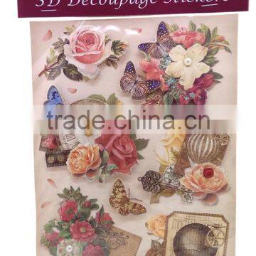 Popular Hot Sale 3D Decoupage Stickers, Craft Gift Sticker for Decoration