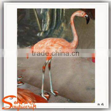 high simulation fiberglass garden statue molds crane statue red-crowned crane statue