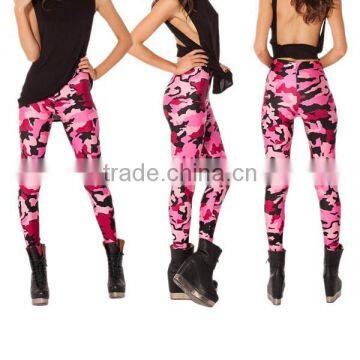 camo printing dry fit yoga leggings 95% cotton 5% spandex