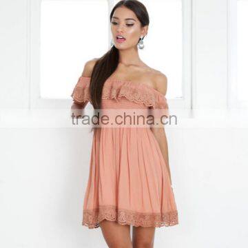 Frill Off Shoulder Boutique Women Summer Dress