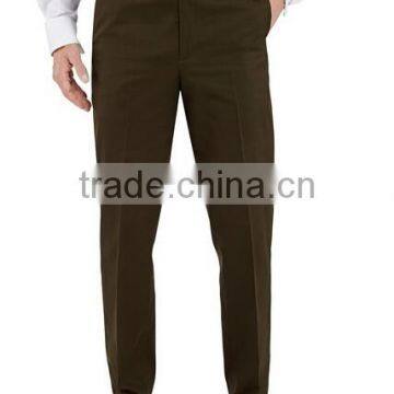 Men's Cotton Plain Front Straight Leg Dress Pants photo-2