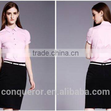 Summer Season Fashion Ladies Short Sleeve Formal Shirt photo-3