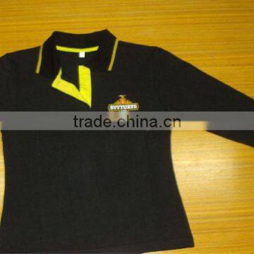 Black Polo shirt, high quality latest design cotton / lycra pique polo t-shirt