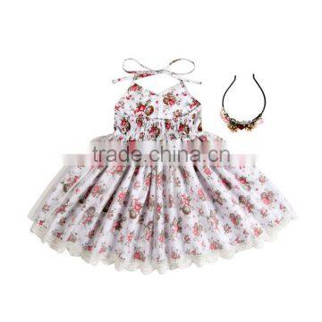 Summer Kids Dress Casual Baby Girl Floral Mash Dresses photo-4