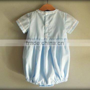 2017 High Quality Light Blue Pure Cotton Baby Clothes Newborn Summer Romper photo-3