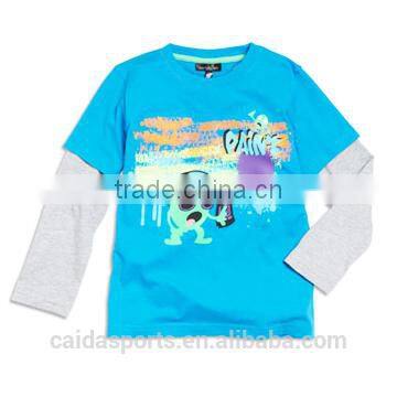 Bright colors 100% cotton long sleeve boy T-shirts