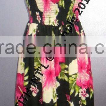 Lady Sexy Printed Smoked Tube Top Fashion Dress Bohemian Dress for Women photo-4