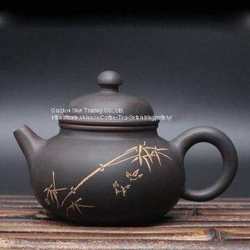 Ceramic Tea Pot Bamboo Pure Handmade Rong Tian Tea Ware Coffee Pot