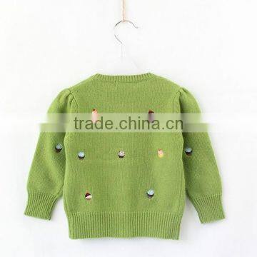 Korean Style Girls Cardigan Sweater Design Solid Color Cotton Sweater photo-3