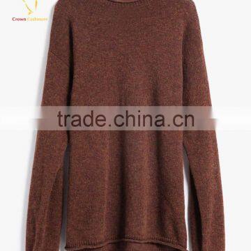 Knitting Pattern Crew Neck Men Cashmere Sweater Autumn Solid Color photo-6