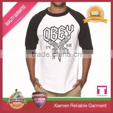 New Design 100% Cotton 3/4 Sleeve Men Long Sleeves Collar T-shirt , High Quality Wholesale Printing Custom Accepted photo-4