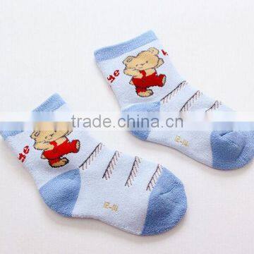 New Fashion Lovely Design OEM Customized Your Own Brand 78% Polyester 21% Cotton 1% Spandex Jacquard Cartoon Kids 3D Socks