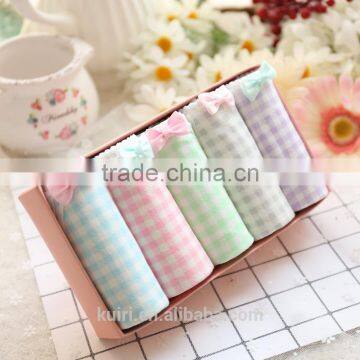 2017 Cute Candy Color Girls Cotton Underwear Lace Bowknot Gift Box Panties Briefs photo-6