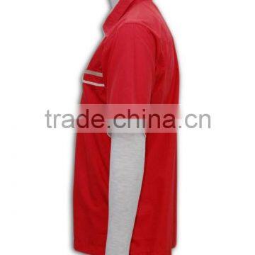 100% Cotton Design China Made Short Sleeve Red Mens Lightweight Cotton Shirts photo-2