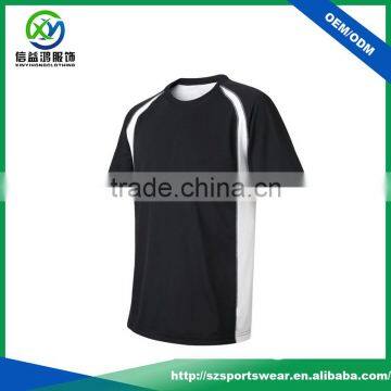 OEM Contrast Color Splicing O-neck 92%polyester 8%spandex Men t Shirt photo-3