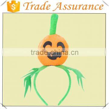 Wholesale New designs fancy short plush fabric pumkin halloween headband