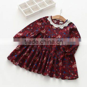 Autumn New Style Printing Girls Kids Long Sleeve Cotton Dress photo-3