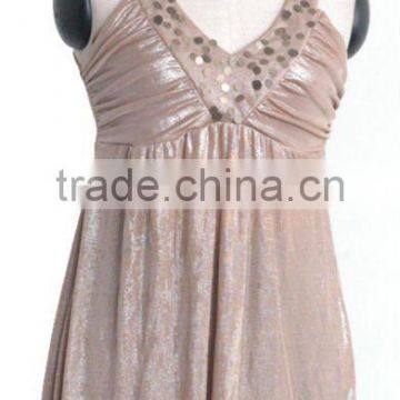 Lurex Top With Tarnished Coin Detail