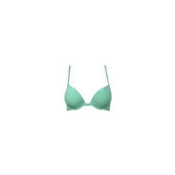 Comfortable Light Green Front Closure Push Up Bra Racerback Delicate Lace