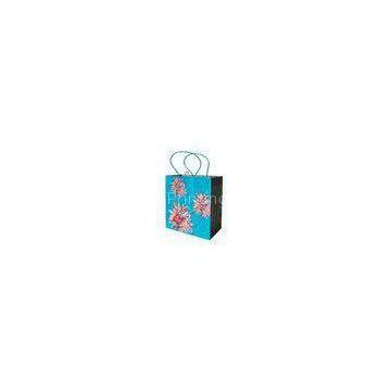 Shopping UV stamping flower, 250gsm coated Printed Paper Carrier Bags for gift package