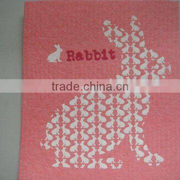 colourful printing cellulose sponge cloth cleaning wipe non woven fabric