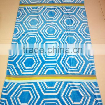 Yarn dyed Jacquard Front side Velour/Back side Terry Cotton Custom Full Design Absorbent Fashionable Beach Towels