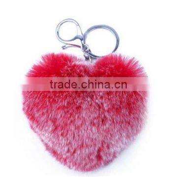 alibaba honest Plush stuffed Love Heart style car keychain