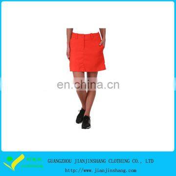 Bright Orange Color Best Quality 100% Polyester Stright Skorts