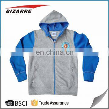 Customized printed high quality plus size zipper pocket hoody