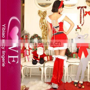 Wholesale Christmas Day Lace Up Sexy Fancy Santa XMAS Costume For Women