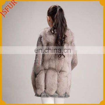 Hand Make Pluffy Hot Sale Girls Fox Fur Sleeveless Vest photo-3