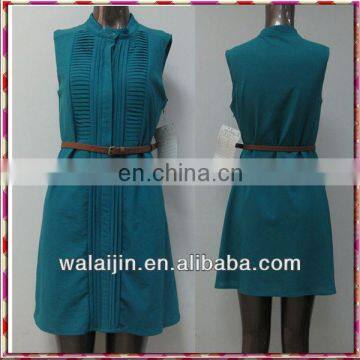 Office Ladies Pleated Blouses Dress